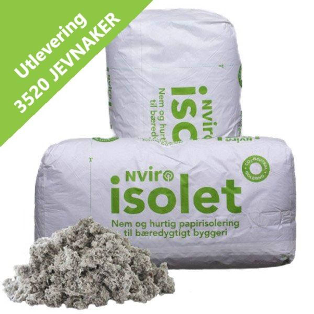 Nviro Isolet Celluloseisolasjon 1pk/10kg (Jevnaker)